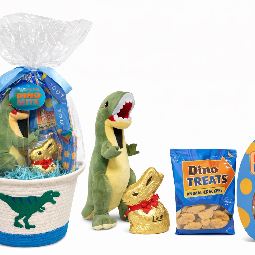 Boutique 9 Green and Yellow Dino Plush Gift Set